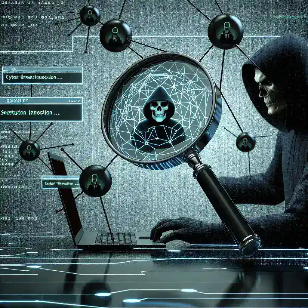 "Imagem ilustrativa mostrando um gráfico de monitoramento de rede, destacando tentativas de hacking, com ícones de alerta e elementos de segurança cibernética, no contexto do guia sobre como detectar intrusões na sua rede."